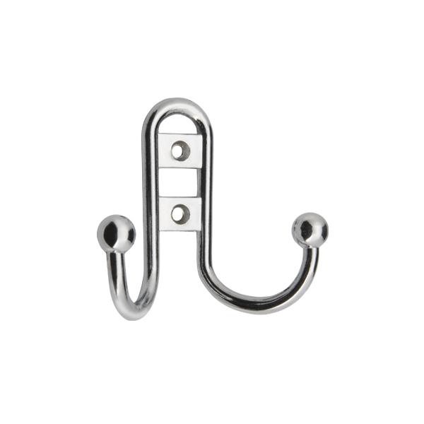 Крючок R15, 2-х рожковый, хром 10810