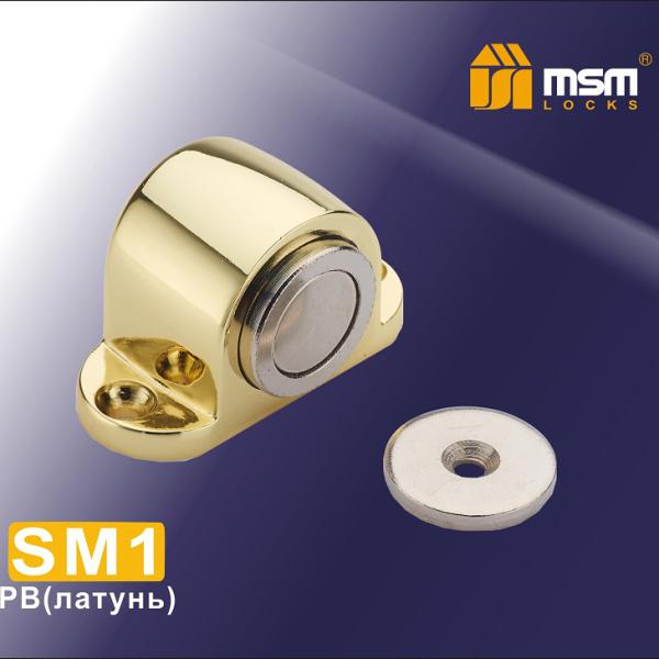 Упор дверной магнитный напольный МСМ SM1 (PB Латунь) К916